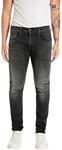 REPLAY Adult M914 Anbass Hyperflex Jeans, Black 098, 27W / 30L