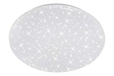 Briloner Leuchten - Lampe de plafond LED, lampe de plafond dimmable avec décor d'étoile, WiFi, incl. contrôle de température de couleur, incl. app - opération, incl. télécommande, 24 Watt, 1.920 Lumen