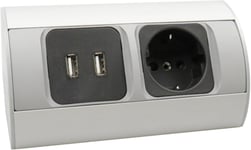 Prise d'angle USB aluminium, boîtier électrique, multiprise, bloc prise schuko Schutzkontakt type F