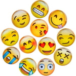 Magnetiska Emojis, 12-pack 3D Glas Smiley Emoji Kylmagneter för Kylskåp och Whiteboard (1,18 tum)