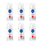 6 x 50ml NIVEA Dry Comfort Roll On Anti-Perspirant 72h Odour Protection