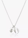 Under the Rose Personalised Duo Charm Hand & Foot Print Pendant Necklace