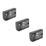 vhbw 3x Batteries compatible avec Canon EOS R5 C appareil photo (1300mAh, 7,2V, Li-ion), puce d'information