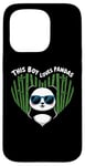 iPhone 15 Pro This Boy Loves Pandas Cute Panda Bear Valentines Day Case