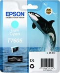 CARTOUCHE EPSON T7605 CYAN CLAIR POUR SureColor SC-P600  / orque baleine photo