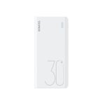 Romoss Sense Powerbank 30000 mAh med hurtiglading og LED-indikatorer - Hvit