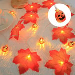 Konstgjorda höstlönnlöv Pumpagirland LED Fairy String Light Jul Thanksgiving Dekoration DIY Halloween Party Hem style D