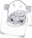 Portable Baby Swing 6-Speed with Music, Folds for Travel, Cuddle Lamb, 0-9 Month