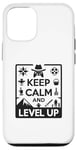 Coque pour iPhone 12/12 Pro Keep Calm and Level Up Gamer pour les joueurs amusants