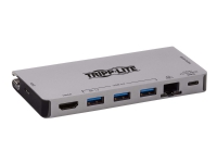 Tripp Lite USB C Docking Station USB Hub 4k w/ HDMI, Gbe Gigabit Ethernet, SD Card Reader, PD Charging - Dockningsstation - USB-C 3.1 / Thunderbolt 3 - HDMI - 1GbE