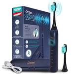 Silodent brosse à dents sonique | Brosse à dents à poils antiseptiques | Midnight Blue de brosse à dents premium avec 5 programmes et étui de voyage. Têtes de brosse compatibles avec Philips Sonicare