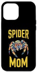 Coque pour iPhone 15 Plus Motif jaune Spider Mom avec araignées et araignées sauteuses