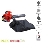 Aspirateur souffleur de feuilles thermique 25,4cc vitesse 252 km/h sac 45