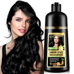 Hair Color Shampoo for Gray Hair (5Colors), Hair Dye Shampoo–Colors Hair in Minutes, Long-Lasting Color, 3-In-1 Shampoo for Color Treated Hair, Natural Herbal Ingredients Nourish Your Hair (Black)