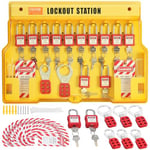 VEVOR Kit d'étiquetage de verrouillage électrique, 60 pcs, station de consignation et d'étiquetage de sécurité avec cadenas, moraillon, étiquette, attache en nylon, pour industrie, pouvoir électrique