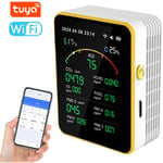 Lifcausal - Détecteur de qualité de l'air Tuya WiFi 15 en 1 Portable aqi PM0.3 PM1.0 PM2.5 PM10 co CO2 tvoc hcho Testeur Écran tft Testeur de