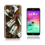 LG K10 2017 softlyfit kohokuvioitu TPU tapauksessa - Suklaa Jäätelöt Ruskea