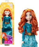 Mattel Princesses Disney Poupée Merida articulée avec tenue scintillante et accessoires dont chaussures et diadème, Jouet Enfant, Dès 3 ans, HLW13