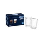 DeLonghi 2x Glasses Glass Borosilicate Double Wall Thermal 400ml Formal