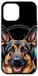 Coque pour iPhone 15 Pro Max Berger Allemand Écouteurs Chien Alsacien Animaux Imprimé