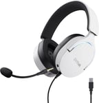 Gxt 490W Fayzo Casque Gaming Usb Son Surround 7.1, Pilotes 50Mm, Éclairage Rgb, 35% Plastiques Recyclés, Casque Gamer Filaire Over-Ear Pour Pc Ps5, Microphone Antibruit, Blanc