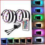 Led Lights Behind Tv Backlight Strip Bias Kit Multi Color Remote Control Home