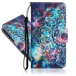 IMEIKONST Compatible with Samsung Galaxy A13 4G Flip Case, Magnetic Closure Leather Wallet with Card Holder Kickstand Shockproof Bookstyle Lightweight Cover for Samsung A13 4G. Star Mandala XC1