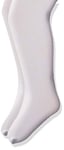 Jefferies Socks Girls' Smooth Microfiber Tights 2 Pair Pack, White/White, 6-18 Months