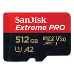 SanDisk Extreme Pro microSDXC Class 10 UHS-I U3 V30 A2 2000/140MB/s 512GB