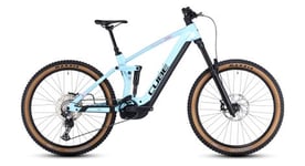 Vtt electrique tout suspendu cube stereo hybrid 160 hpc race 750 27 5 shimano deore 12v 750 wh 27 5   bleu ice 2023