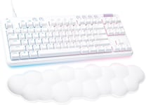 LOGITECH713 CLAVIERAMER FILAIRE MÉCANIQUE AVEC ÉCLAIRAGE RGB LIGHTSYNC, INTERRUPTEURS LINEAR (GX BROWN) ET REPOSE-POIGNET POUR CLAVIER, COMPATIBLE PC ET MAC, FRANÇAIS AZERTY - BLAN[CLA170167]