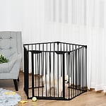 PawHut Pet Gate D06-100 745 x 3000 x 30 mm Black