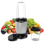 Food Blender, TECKNET 600W High Speed Mini Blender with 2 Portable Travel Cups, 7-Pics Blender, Multi-Functional Fruit Blender for Shakes, Smoothies, Juices, Nuts, Coffee