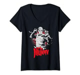 Universal Monsters Distressed The Mummy Portrait Logo T-Shirt avec Col en V