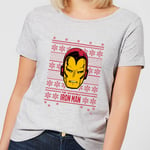 Marvel Iron Man Face Women's Christmas T-Shirt - Grey - 4XL - Gris