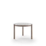 Flexform - Gustav Small Table Ø63 H45 Frame: Canaletto Walnut, Top: Marquinia - Småbord & sidobord - Carlo Colombo - Trä/Sten