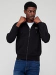 Lacoste Core Fleece Zip Through Hoodie - Black, Black, Size M, Men