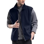 Homme Gilet en Laine Gilet Veste Sportswear Manteau léger Poche zippée sans Manches Golf randonnée La Marine XL