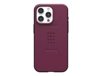 Uag Civilian Series Rugged Case For Apple Iphone 15 Pro Max [6.7-Inch] - Civilian Bordeaux - Baksidesskydd För Mobiltelefon - Bordeaux - För Apple Iphone 15 Pro Max