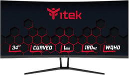 Itek Moniteur GGC - 34"", écran incurvé R1500, résolution WQHD 3440x1440 UltraWide,Panneau VA 16:9, 180Hz, 1ms, connexions 2xHDMI et 2xDP, HDR400, synchronisation adaptative.[G495]