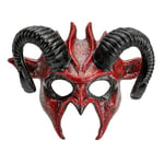 W WIDMANN MILANO Party Fashion 08482 Mask Devil with Black Horns, Demon, Hell, Scary Halloween Costume