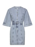 NORR Cara Short Denim Dress Blå