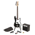 RockJam RJBG01-SK-BK Full Size Bass Guitar super Kit with Guitar Amplifier Guitar Tuner Guitar Stand Guitar Bag and accessories Black