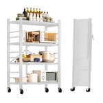 MAGIC SELECT Étagères Verticales. Étagère Modulaire Multi-Usage. Étagère à roulettes. Étagère Debout Pliante. Meubles de Cuisine, Salle de Bain, Chambre, Salon avec 4 Étagères de Rangement.