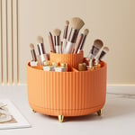 Orange Organisateur de bureau rotatif à 360 °, Stockage Boîte Cosmétique Multifonctionnel, organiseur de bureau, porte-crayons, multifonction, pour