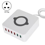 Älykäs langaton lataus USB-asema 6 porttia QC3.0 pikalataussovitin 100-240VUK pistoke