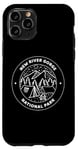 Coque pour iPhone 11 Pro Parc national de New River Gorge, camp, montagne, feu, arbre, lune