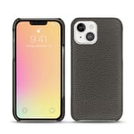 Coque cuir Apple iPhone 13 - Coque arrière - Gris - Cuir grainé - Neuf