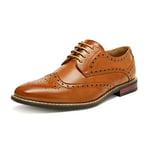 Chaussures de Ville Homme à Lacets en Daim Oxfords Chaussure Costume Entreprise Officiel Classique pour Travail Marron Prince-3 Taille 41.5