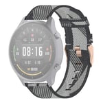 New Watch Straps 22mm Stripe Weave Nylon Wrist Strap Watch Band for Xiaomi Mi Watch Color, Garmin Vivoactive 4 (Grey) (Color : Grey)